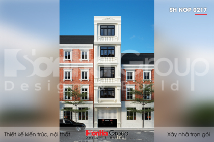 BIA Thiết kế nhà phố tân cổ điển 5 tầng diện tích 60m2 tại Hải Phòng SH NOP 0217