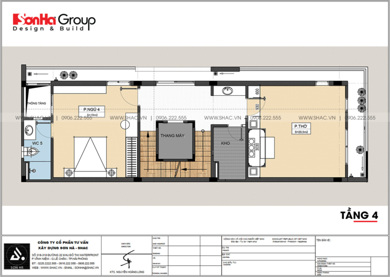 6 thiết kế tầng 4 trong nhà phố mặt tiền 5m tại Hải Phòng SH NOD 0228