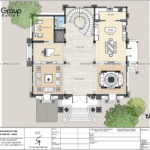 Bản vẽ mặt bằng tầng trệt lâu đài 0048