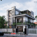 Phối cảnh biệt thự hiện đại 3 tầng