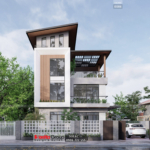 Phương án mặt tiền biệt thự 15m