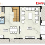 Bản vẽ mặt bằng tầng 1 PA1