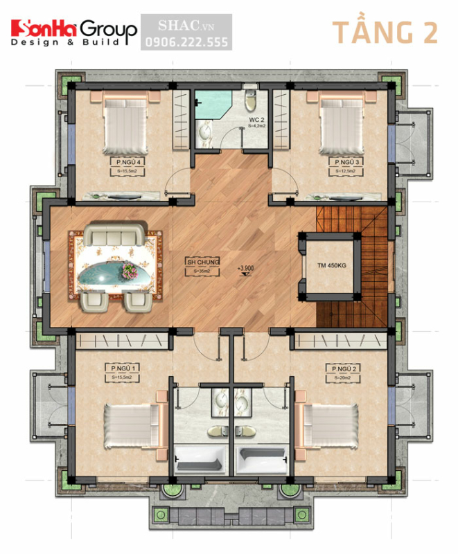 Bản vẽ mặt bằng t2