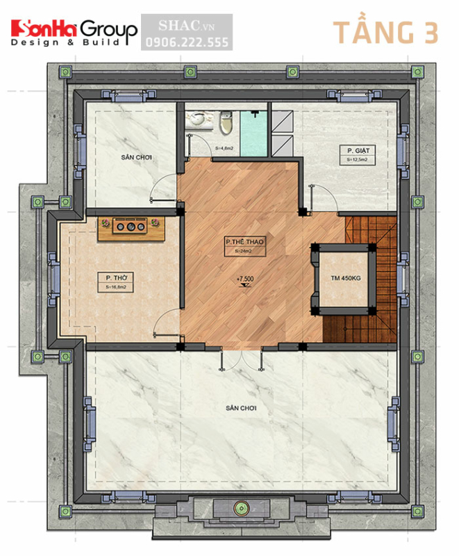 Bản vẽ mặt bằng t3