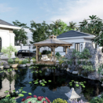 Cảnh quan sân vườn hồ cá