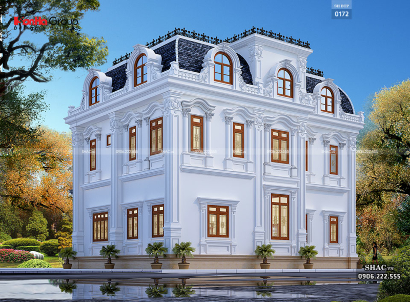 Phối cảnh mặt sau biệt thự