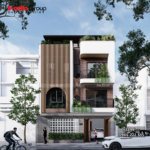 Mặt tiền mẫu thiết kế 3 tầng