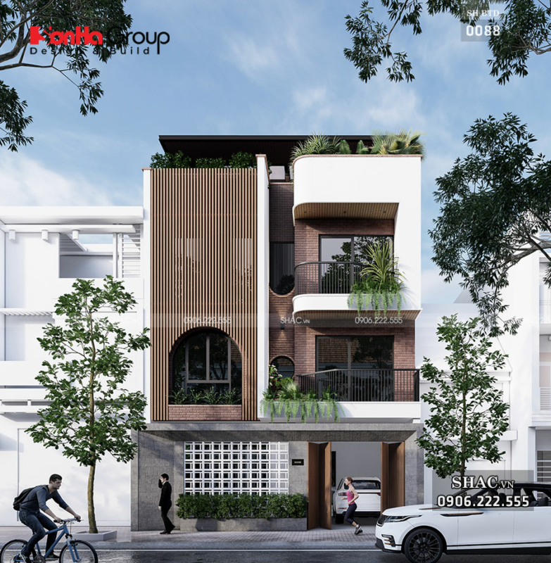 Mặt tiền mẫu thiết kế 3 tầng