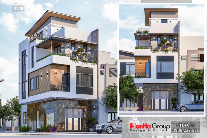 Nhà phố 3 tầng rưỡi rộng 55m2