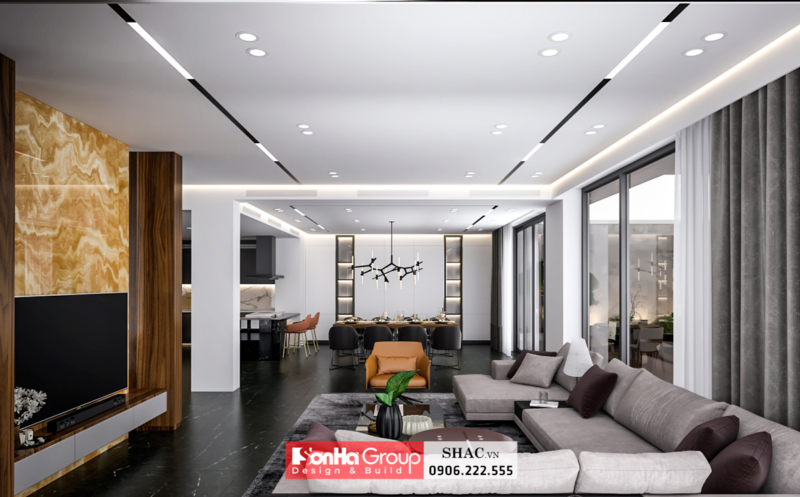 Không gian phòng khách biệt thự