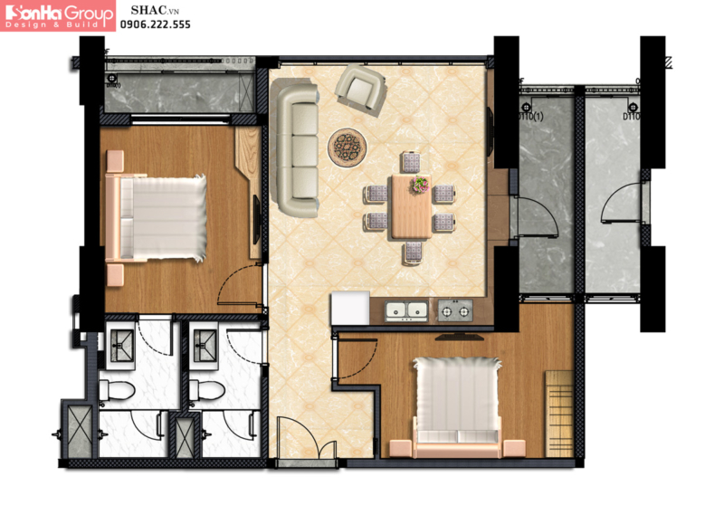 Mặt bằng công năng căn hộ Minato Residence