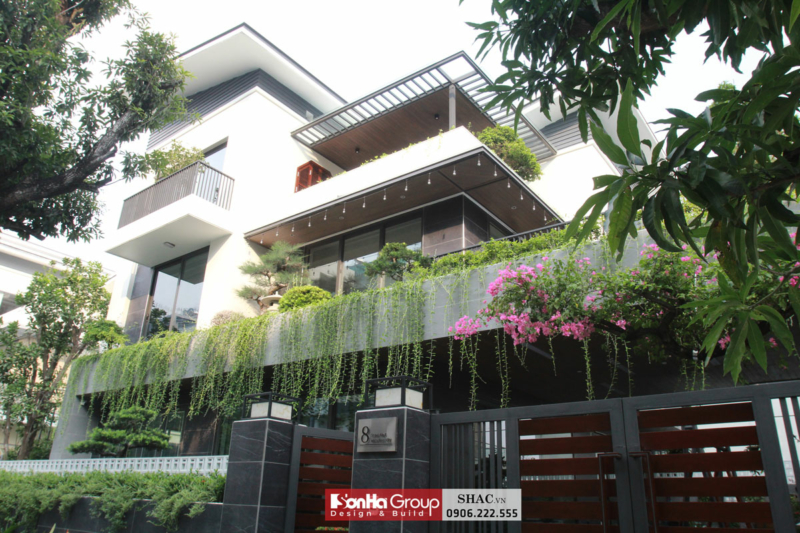 Ảnh thực tế thiết kế mặt tiền 20m của biệt thự