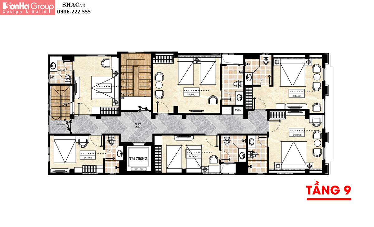 Mẫu Khách Sạn Tân Cổ Điển 10 Tầng tại Hải Phòng 93