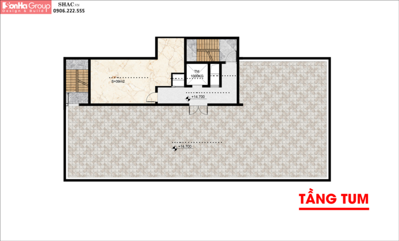 Thiết kế tòa nhà văn phòng hiện đại 350m2 tại Hà Nội - SH KS 0094 7