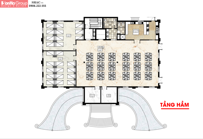 Mẫu thiết kế khách sạn tân cổ điển 450m2 tại Bắc Ninh 3