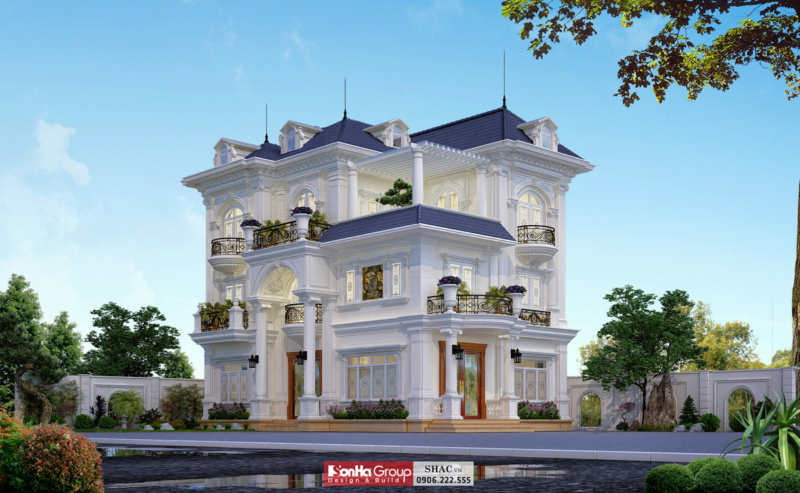 Mẫu biệt thự tân cổ điển 3 tầng 140m2 tại Hải Phòng 3
