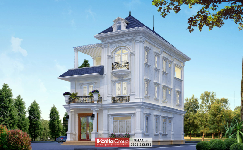 Mẫu biệt thự tân cổ điển 3 tầng 140m2 tại Hải Phòng 2