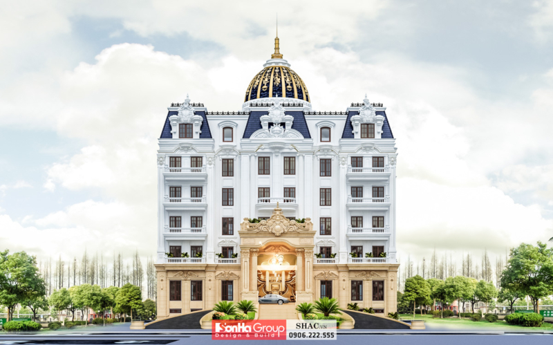 Mẫu thiết kế khách sạn tân cổ điển 450m2 tại Bắc Ninh 1