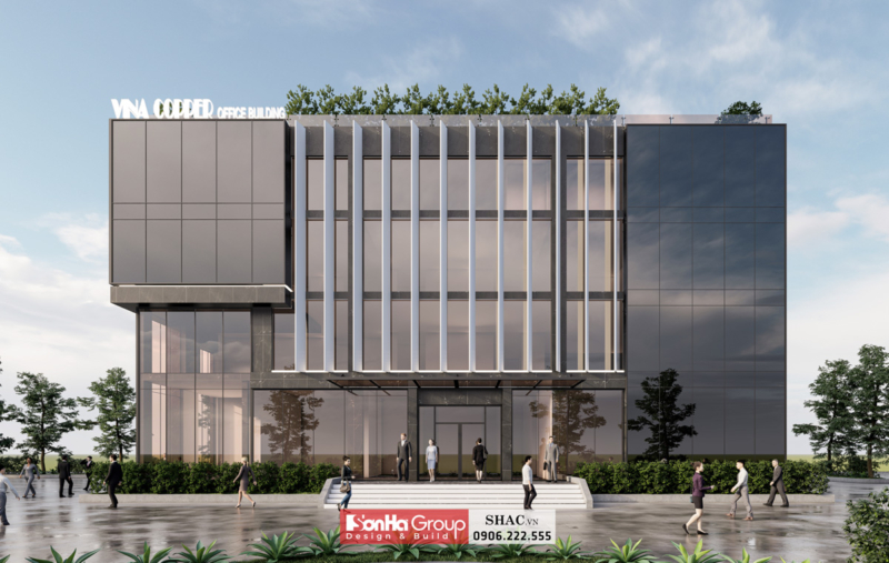 Thiết kế tòa nhà văn phòng hiện đại 350m2 tại Hà Nội - SH KS 0094 1
