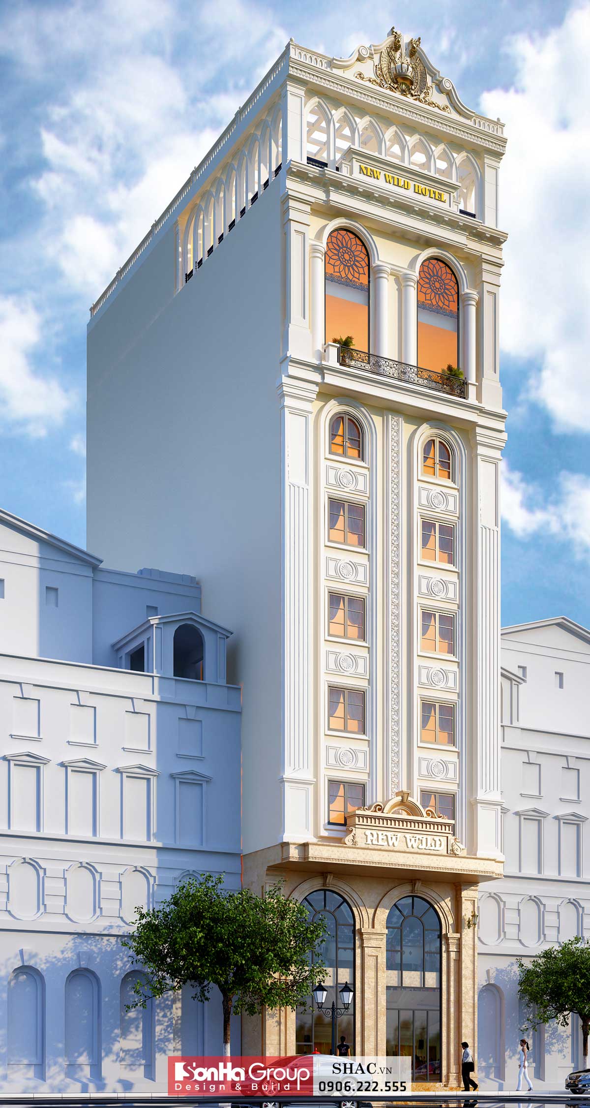 Thiết kế khách sạn tân cổ điển 10 tầng tại Hải Phòng - SH KS 0045 84