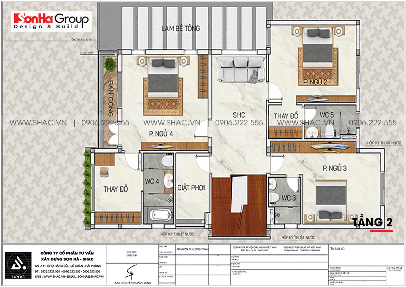 mẫu biệt thự 2 tầng 200m2