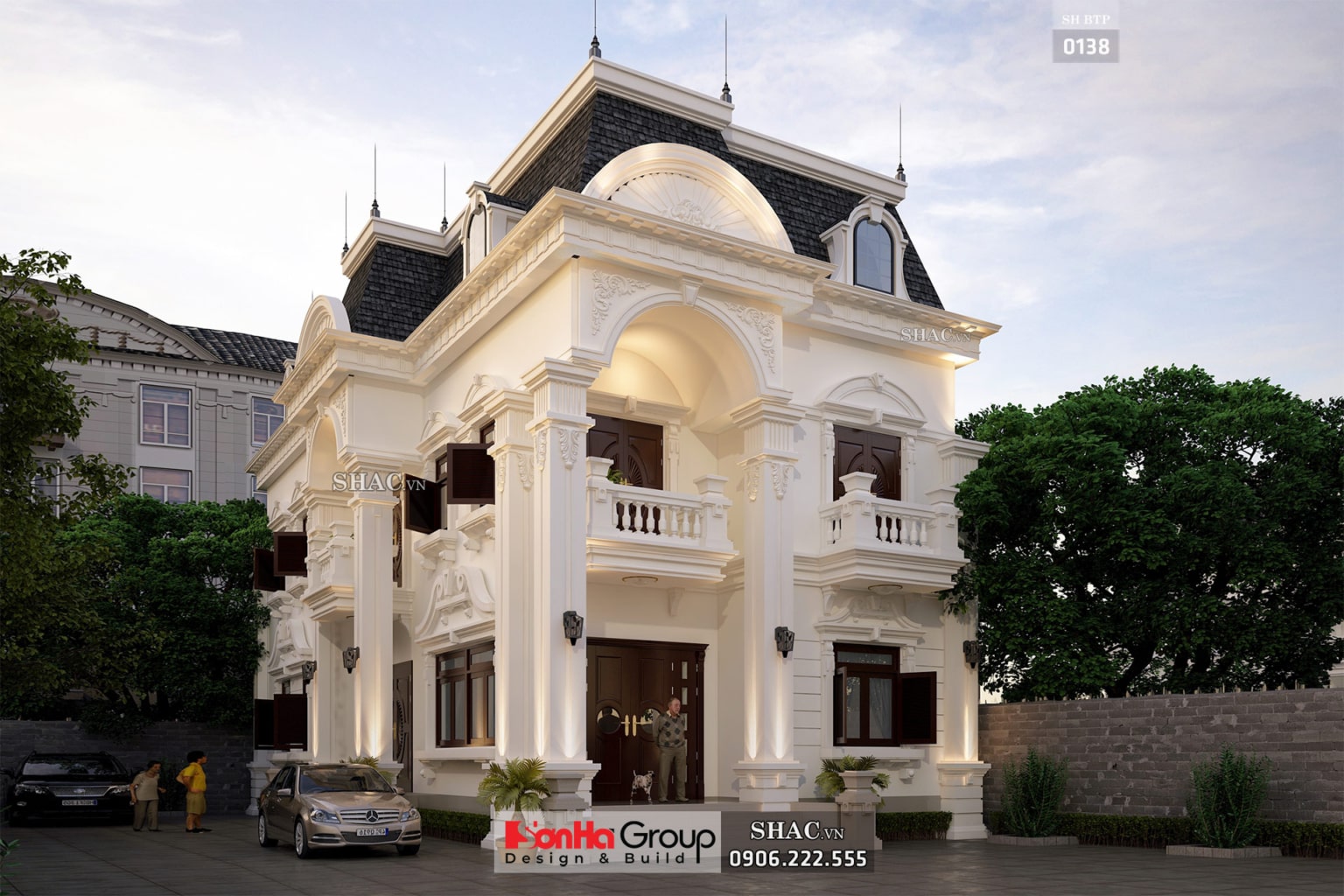 Thiết kế kiến trúc biệt thự cổ điển BT02117 Phú Thọ