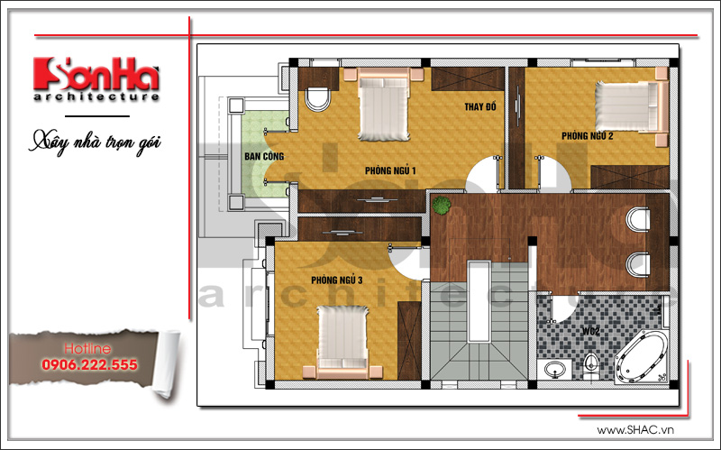 biệt thự 3 tầng kiểu pháp