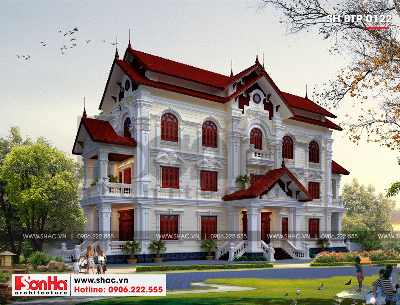 biệt thự 3 tầng kiểu pháp