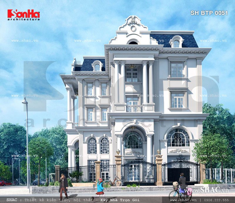 biệt thự 3 tầng kiểu pháp