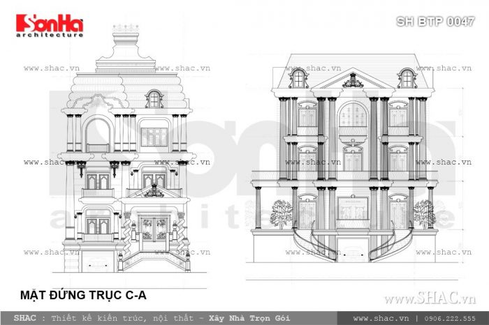 biệt thự 3 tầng kiểu pháp