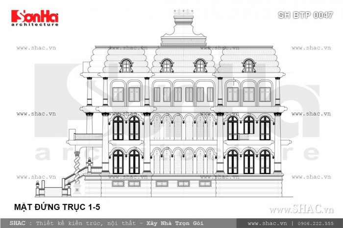biệt thự 3 tầng kiểu pháp