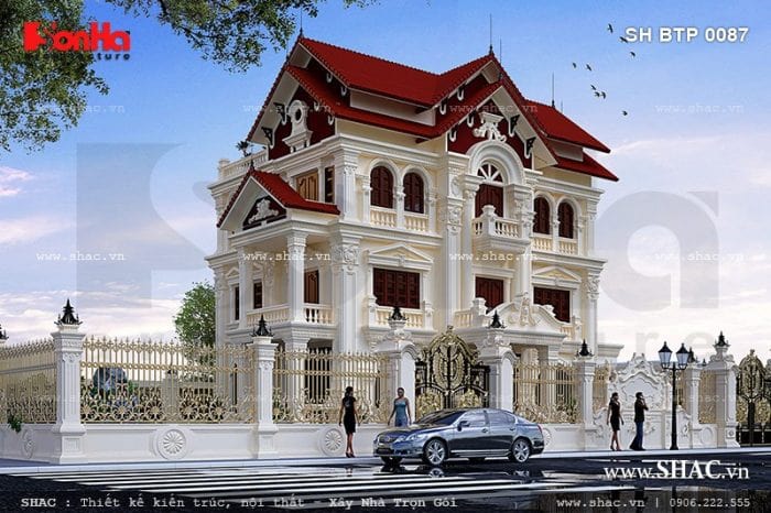 biệt thự 3 tầng mái thái hiện đại