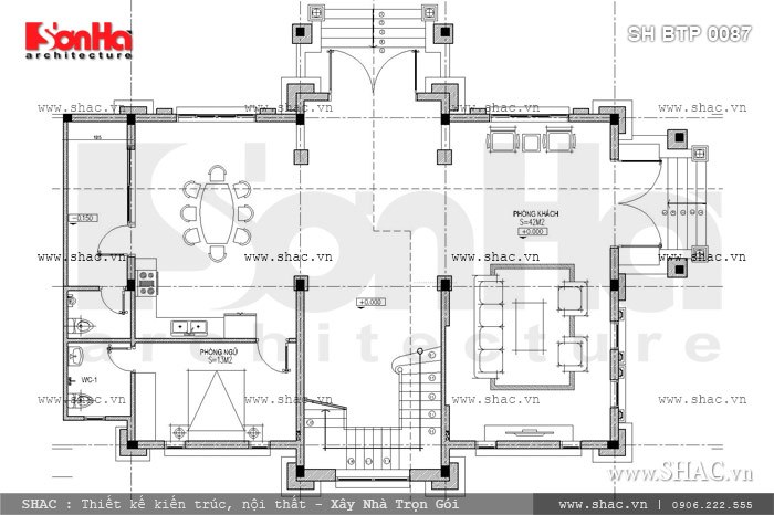 biệt thự 3 tầng mái thái hiện đại