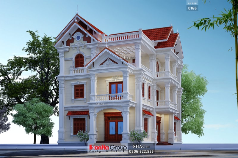 biệt thự 3 tầng mái thái