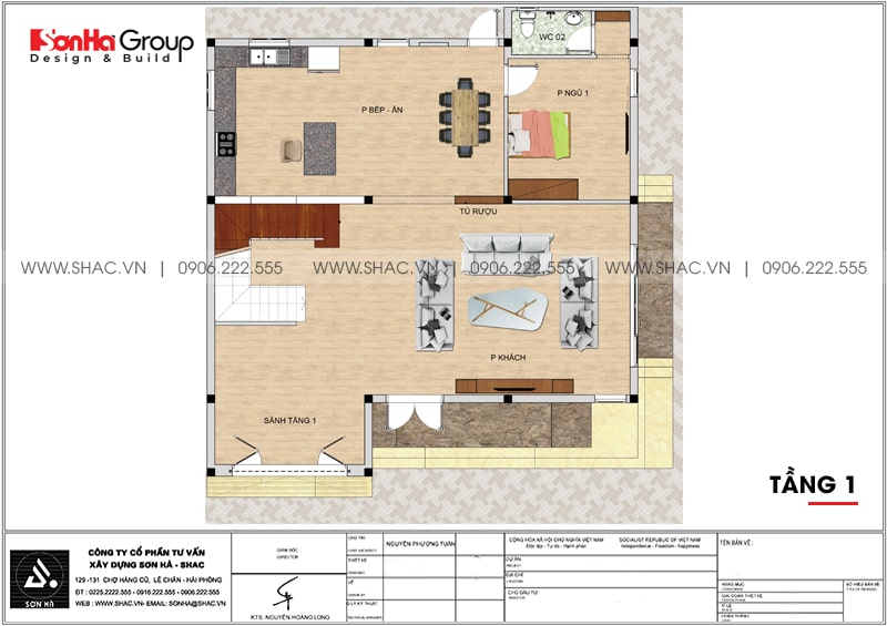 biệt thự 3 tầng mái thái