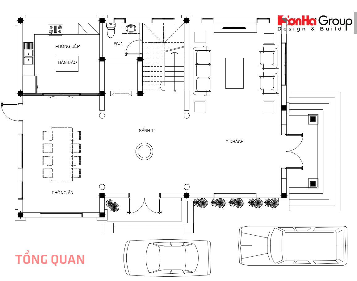 biệt thự 3 tầng mái thái