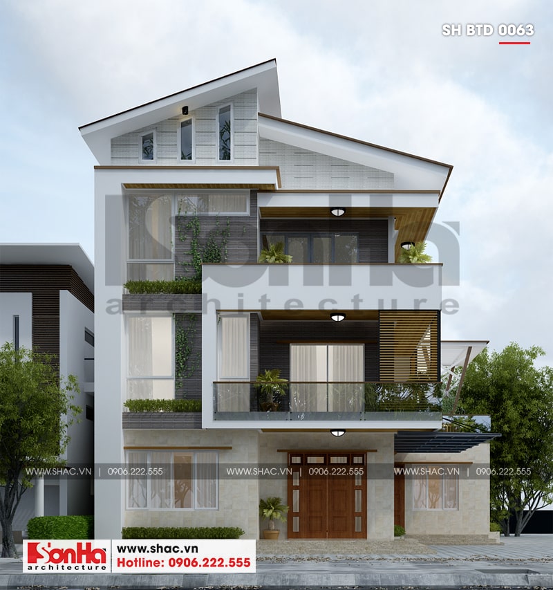 biệt thự 3 tầng mái thái hiện đại