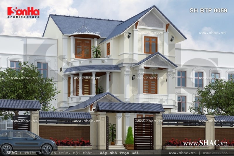 biệt thự 3 tầng mái thái hiện đại