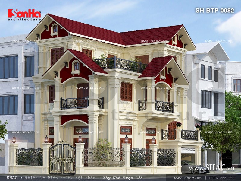 biệt thự 3 tầng tân cổ điển
