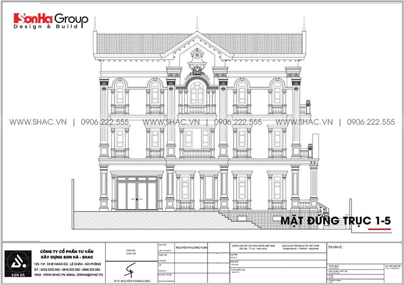 biệt thự 3 tầng tân cổ điển