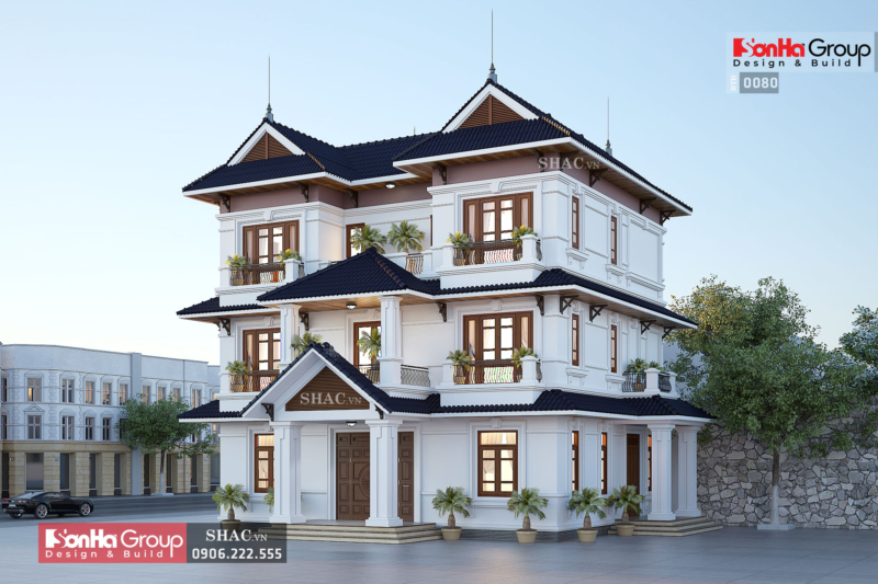 Mẫu biệt thự song lập 2 tầng đẹp tại Sài Gòn - Kiến Trúc Nam Cường