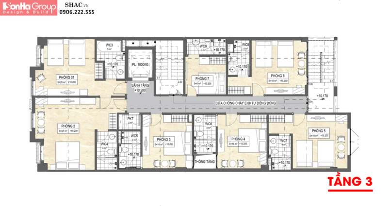 Mẫu khách sạn tân cổ điển 230m2 7 tầng tại Hải Phòng 25