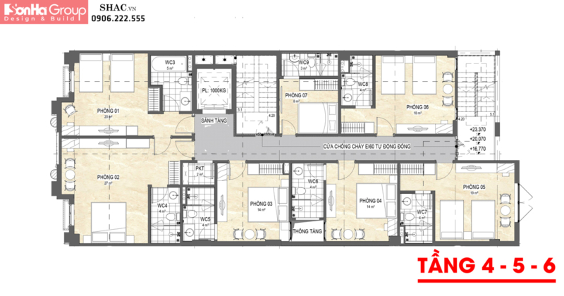 Mẫu khách sạn tân cổ điển 230m2 7 tầng tại Hải Phòng 27