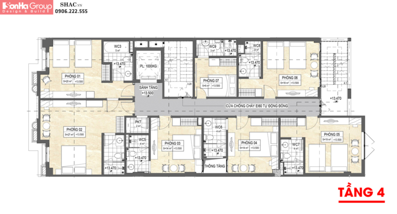 Mẫu khách sạn tân cổ điển 230m2 7 tầng tại Hải Phòng 26
