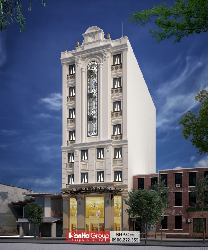 Mẫu khách sạn tân cổ điển 230m2 7 tầng tại Hải Phòng 2