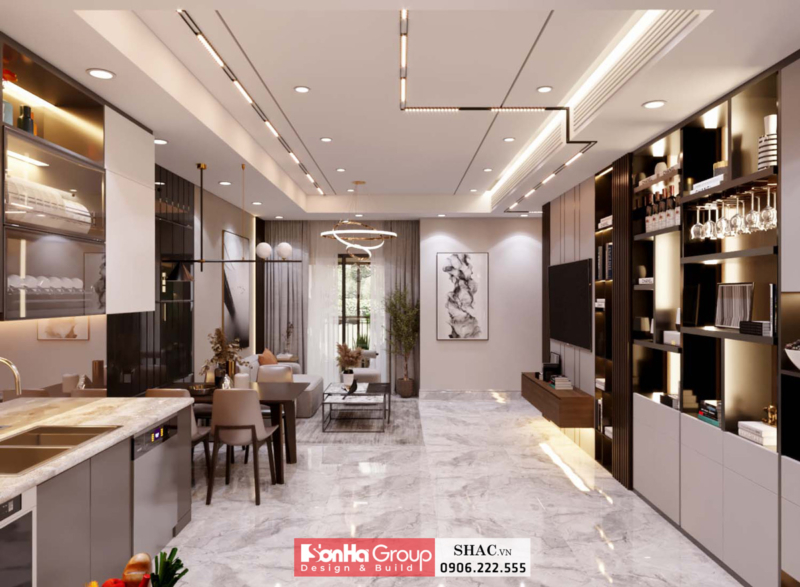 Mẫu thiết kế nội thất căn hộ phong cách hiện đại đẹp tinh tế 1