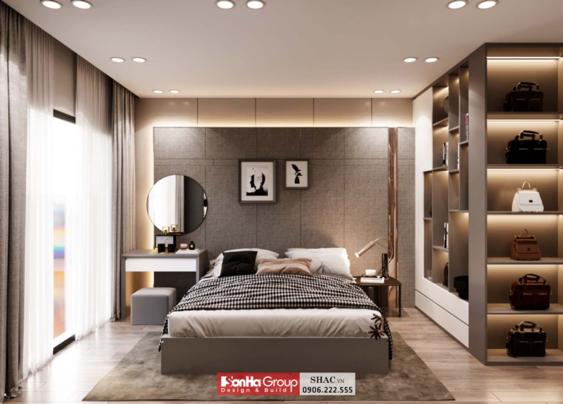 Phòng ngủ chính với nội thất tinh tế