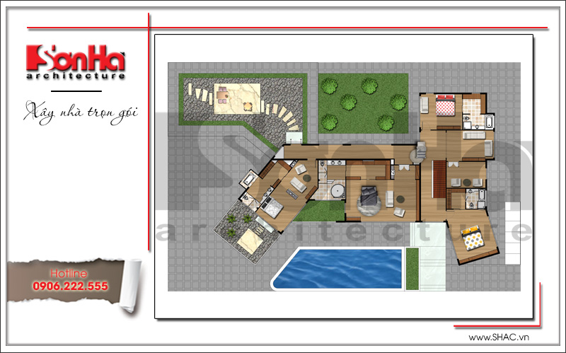 biệt thự 2 tầng hiện đại 300m2