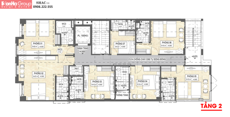 Mẫu khách sạn tân cổ điển 230m2 7 tầng tại Hải Phòng 24