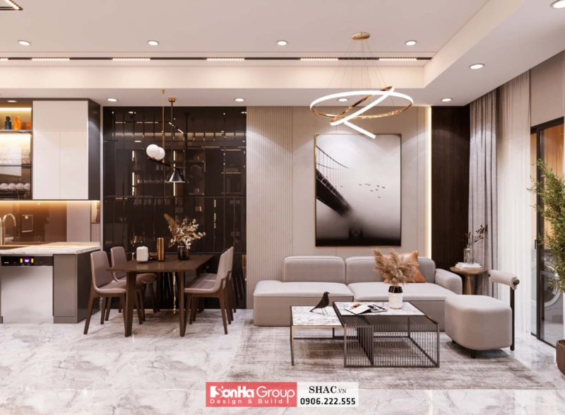 Mẫu thiết kế nội thất căn hộ phong cách hiện đại đẹp tinh tế 3